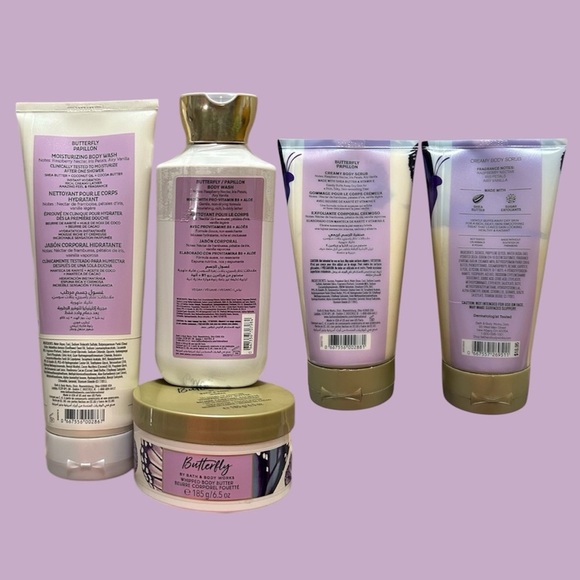 Bath and Body Works Butterfly Body Scrub x2, Body Wash x2 + Whipped Body Butter - Picture 2 of 2